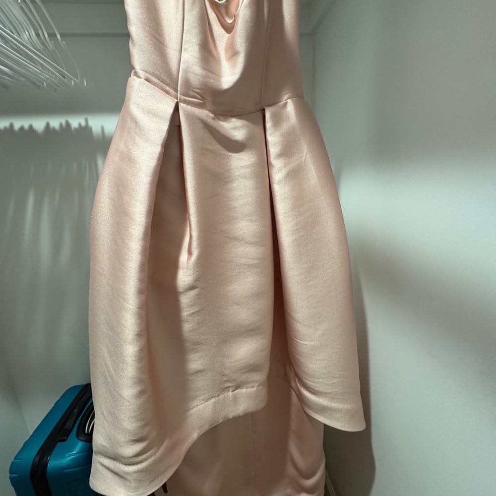 Elegant High Low Satin Dress in Cream